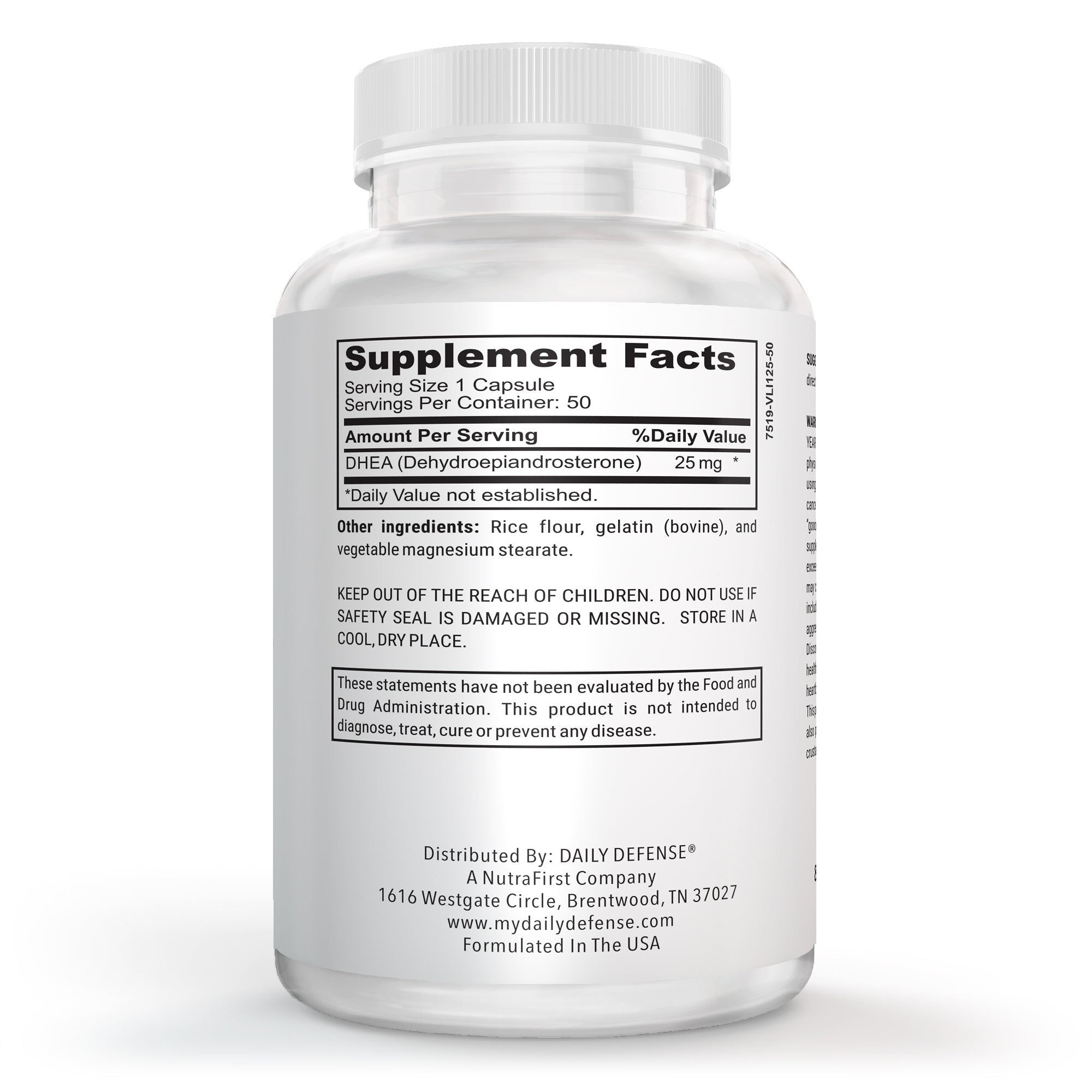 DHEA 50mg – Non-GMO and Gluten Free Micronized DHEA Supplement for Men and Women - Support Hormone Balance, Energy, Vitality, Healthy Aging