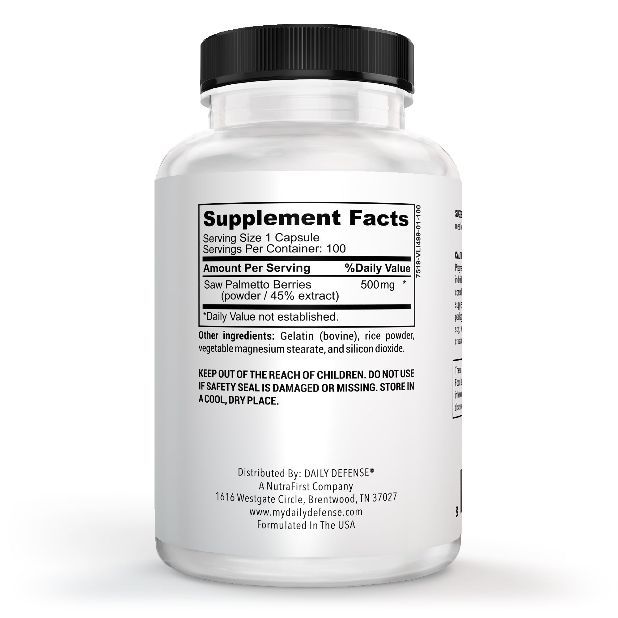 Saw Palmetto Prostate Health Supplement - Hair Growth for Men & Women - Support to Help Maintain Normal Urination Frequency & Natural DHT Blocker to Help Prevent Hair Loss 500Mgs - (100 Capsules)