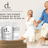 Daily Defense Immune Defense Supplements Vitamin D3 10,000 IU for Heart Health, Daily Immune Support, Mental Clarity, & Muscle Function - 90 Vitamin D Softgels