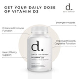Daily Defense Immune Defense Supplements Vitamin D3 10,000 IU for Heart Health, Daily Immune Support, Mental Clarity, & Muscle Function - 90 Vitamin D Softgels